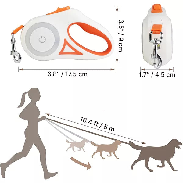 Dog Leash with Integrated LED Light